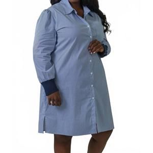 NEW JOH winae cotton shirt mini dress - plus in blue stripe